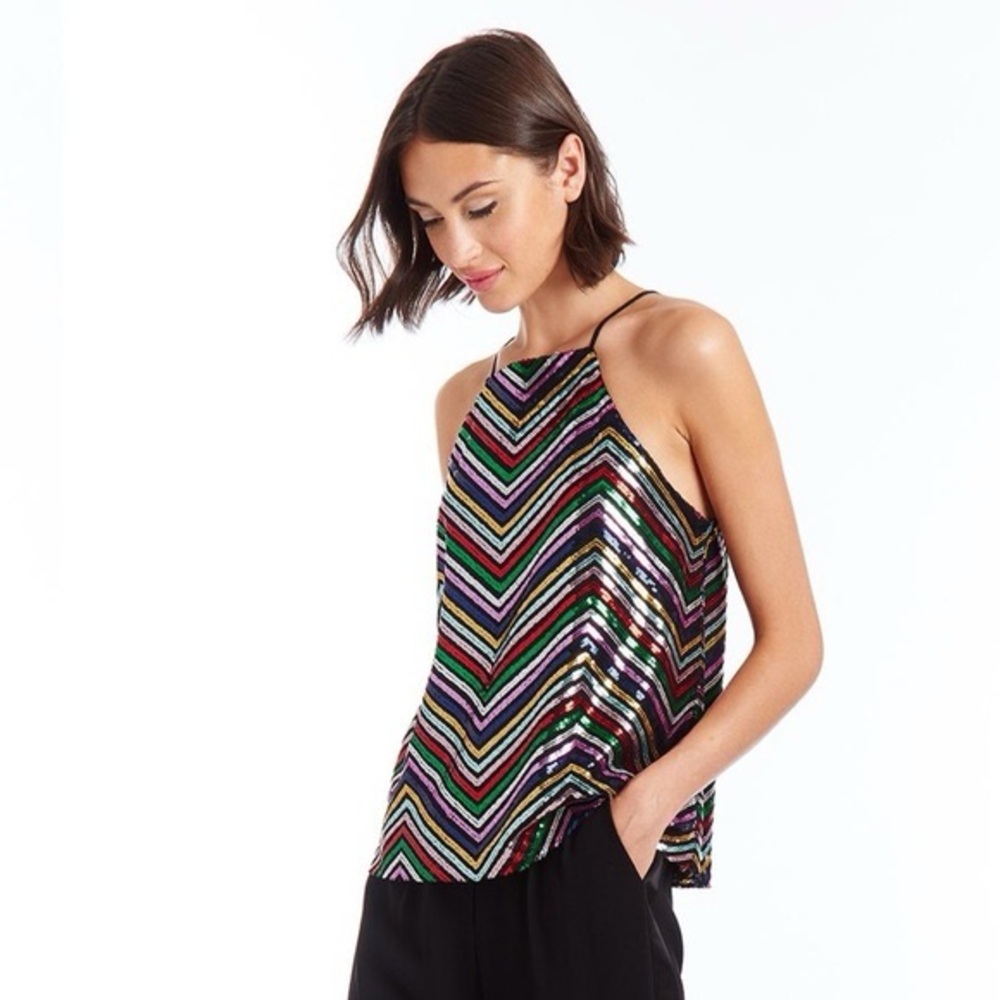 Amanda Uprichard Halette Sequin Top